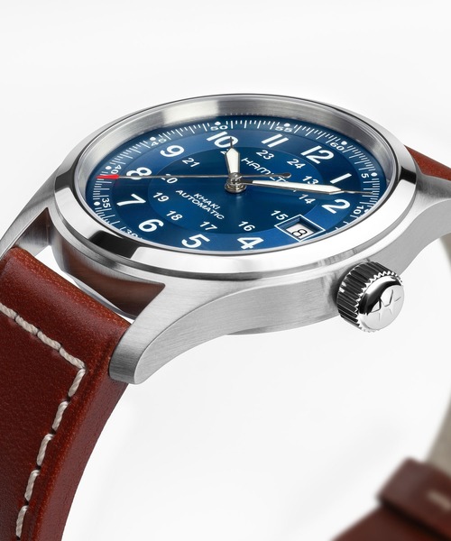 腕時計 HAMILTON 「ハミルトン」 腕時計 Khaki Field （カーキ フィールド）  オート 自動巻き 38MM ブルー×ブラウン メンの画像