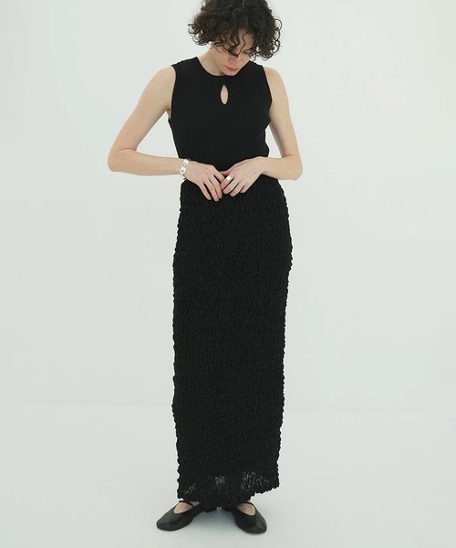 CLANE（クラネ） ロング スカート SHIRRING STRAIGHT SKIRT : ZOZOTOWN