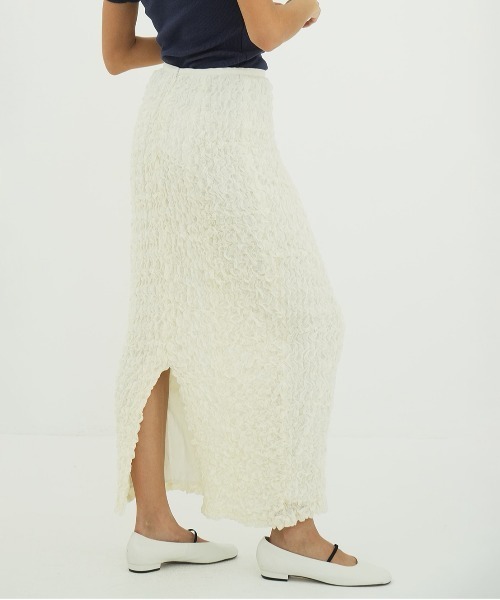 クラネ　シャーリングタイトスカート　ホワイト CLANE（クラネ） スカート SHIRRING STRAIGHT SKIRT : ZOZOTOWN Yahoo