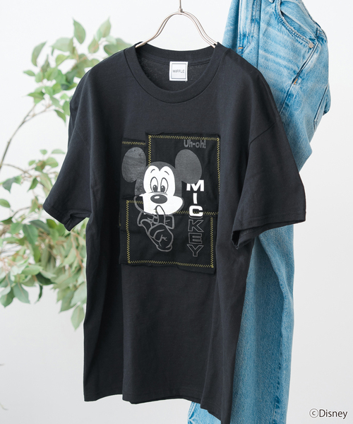 【☆ＳＴＮ－Ａ☆】ウィッフル MICKY パッチワーク Tシャツ Spick & Span｜《WEB限定追加》WIFFLE / ウィッフル パッチ
