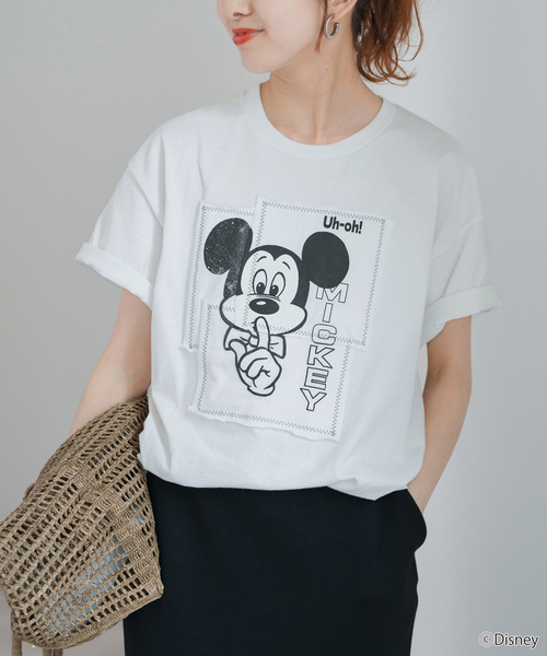 【☆ＳＴＮ－Ａ☆】ウィッフル MICKY パッチワーク Tシャツ Spick & Span｜《WEB限定追加》WIFFLE / ウィッフル パッチ