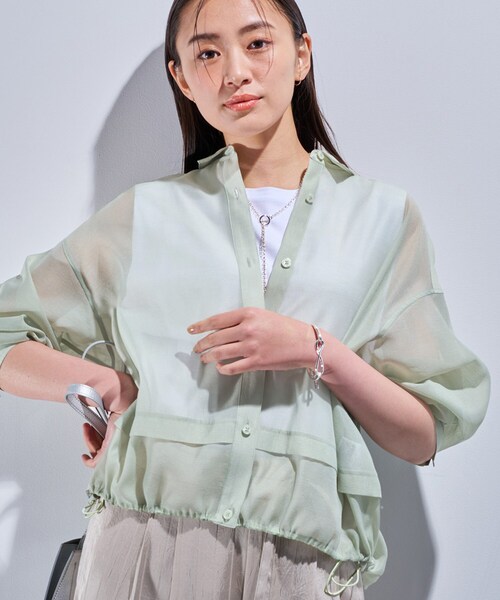 INDIVI / インディヴィ シアースリーブTシャツ ストレッチシアーロングTシャツ（カットソー） | INDIVI