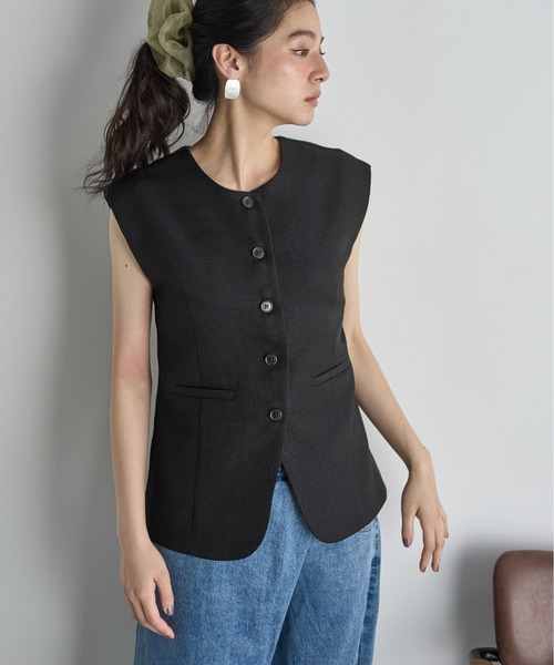 THE Yon ベスト ジレ サマージャガードフレンチスリーブベスト