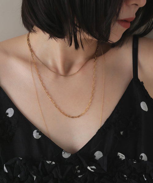 Lilas ネックレス ペーパークリップチェーン50cmネックレス K18