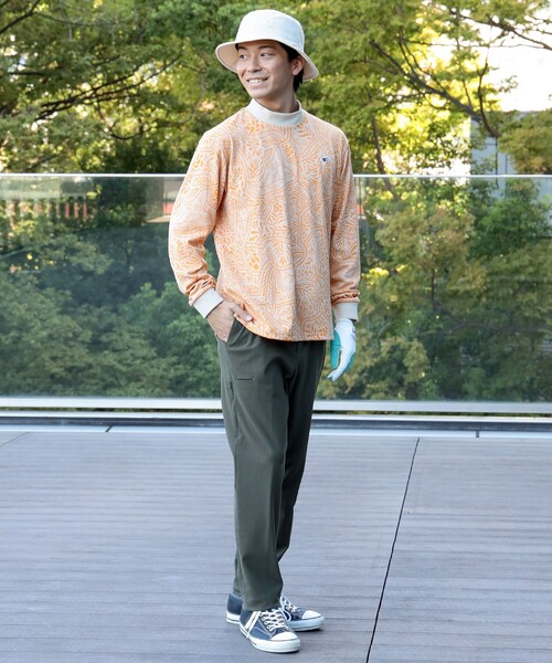 「BEAMS GOLF」 長袖Tシャツ MEDIUM イエロー メンズ