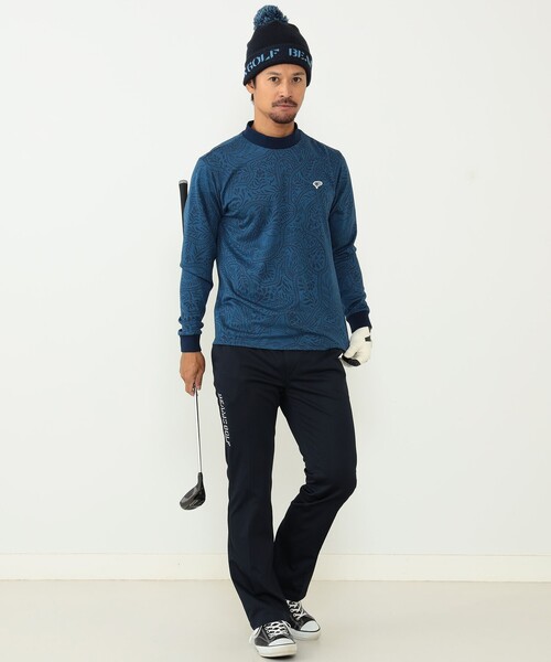 「BEAMS GOLF」 長袖Tシャツ MEDIUM イエロー メンズ