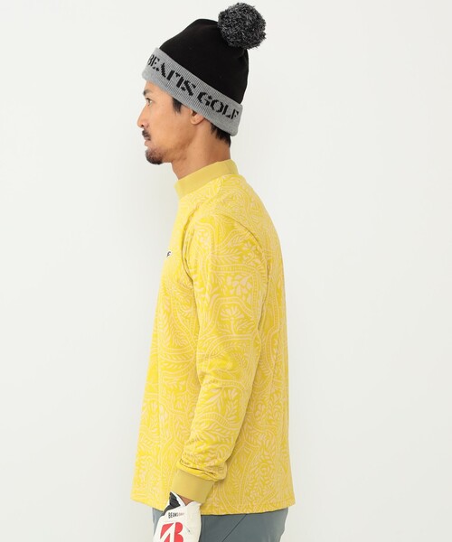 「BEAMS GOLF」 長袖Tシャツ MEDIUM イエロー メンズ