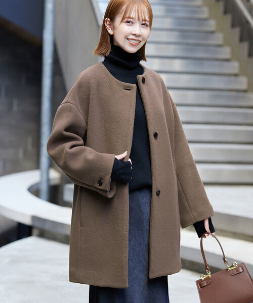 SLOBE IENA（スローブイエナ） ノーカラーコート 36 ブラック