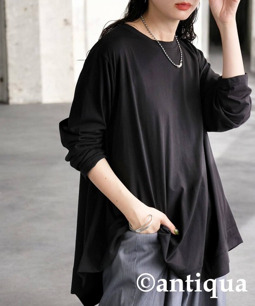 tシャツ アシンメトリーロンT レディース