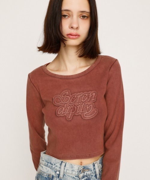 SLY（スライ） tシャツ FRONT PATCH RIB TOPS フロント パッチ リブ