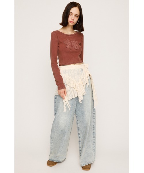 SLY（スライ） tシャツ FRONT PATCH RIB TOPS フロント パッチ リブ