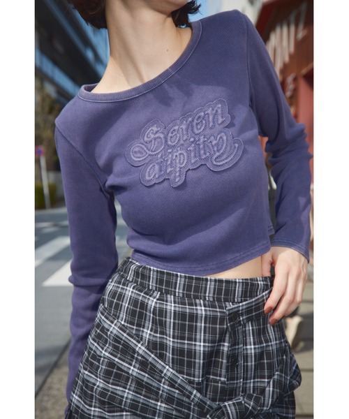 SLY（スライ） tシャツ FRONT PATCH RIB TOPS フロント パッチ リブ