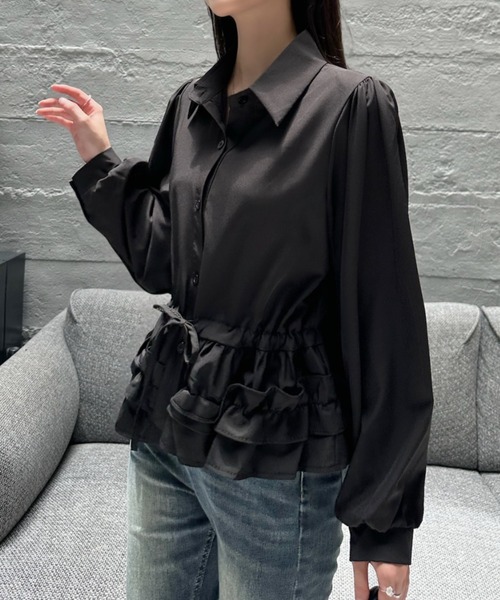 レディース 美品 23SS ウィムガゼット ティアードブラウス 長袖 フリル