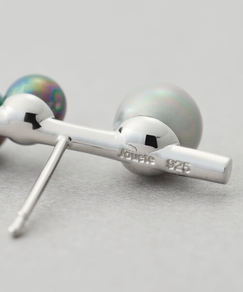 ピアス ピアス カラーパール アシンメトリー レディースの画像