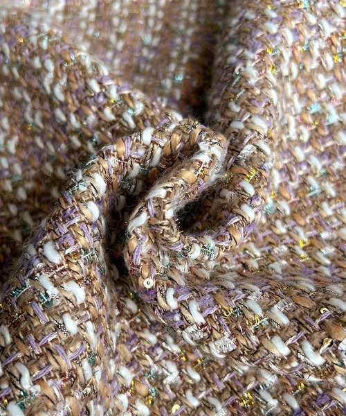 ELFRANK ベスト ジレ ミックスツイード フリンジ ノースリーブ ベスト