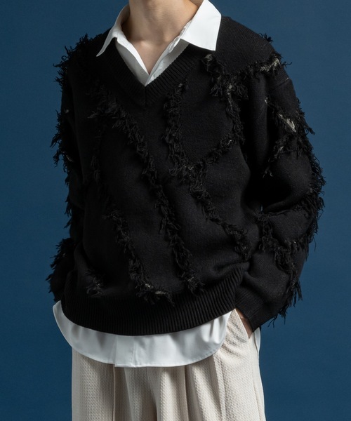 キネティクスクラッシュ Casper John（キャスパージョン） セーター ニット Slash crash knit