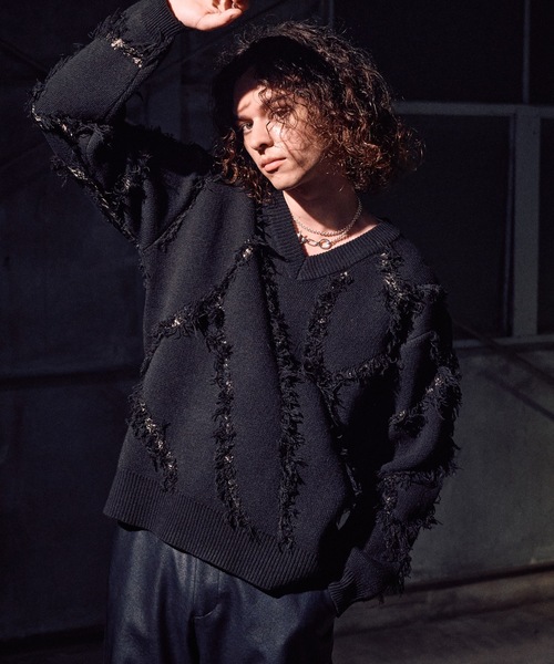 Casper John（キャスパージョン） セーター ニット Slash crash knit