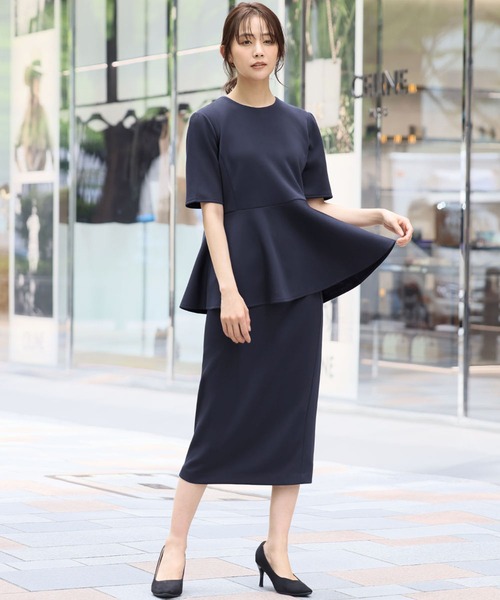 「Flolia」 セットアップ 2L ネイビー レディース_画像3