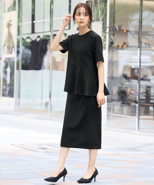 「Flolia」 セットアップ 2L ネイビー レディース_画像4