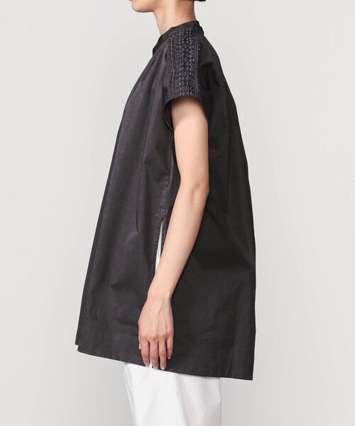 「Bshop」 「INDIA INDUSTRY」半袖ブラウス 1 グリーン レディース_画像7