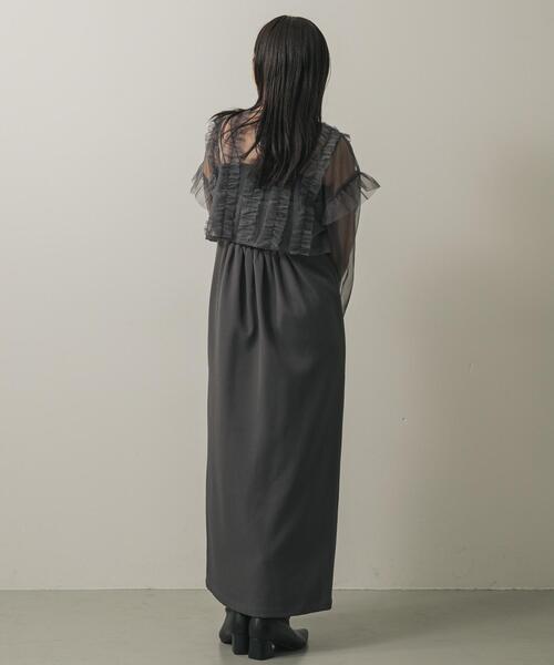 【BLACK】2Pチュールボレロセットキャミワンピース SENSE OF PLACE by URBAN RESEARCH ワンピース 2Pチュールボレロセット