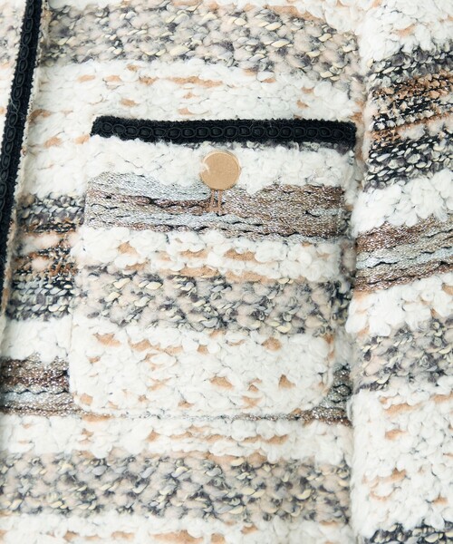 Ballsey（ボールジィ） ノーカラーコート コート ボーダーツイード