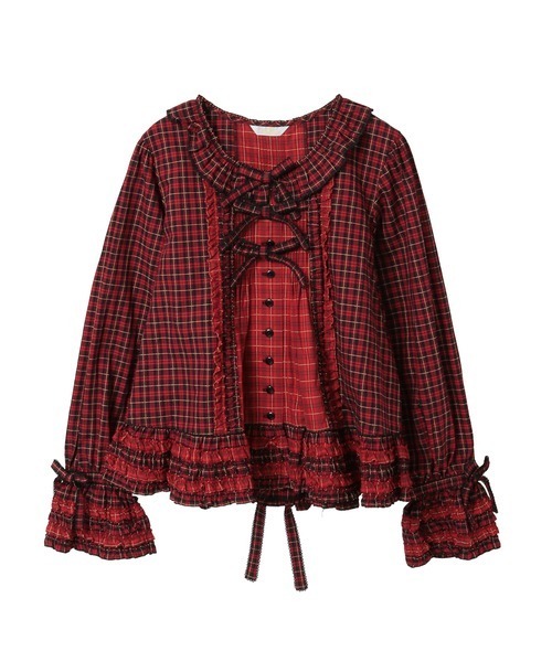 【美品】ピンクハウス フリルリボン長袖ブラウス 黒 PINK HOUSE ピンクハウス ブラウス 黒 フリルブラウス ピンクハウス 黒