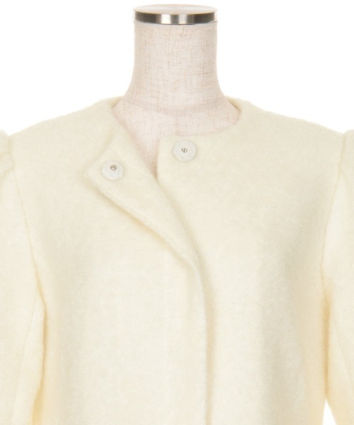 Chesty（チェスティ） ノーカラーコート コート モヘアビジューコート