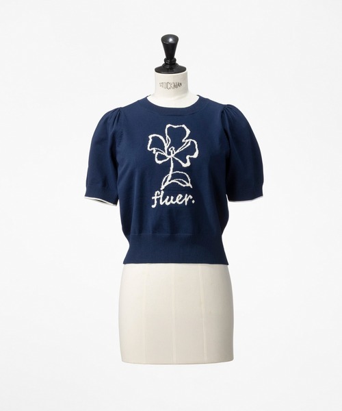 「UNIVERVAL MUSE」 半袖ニット 2 オフホワイト レディース_画像2