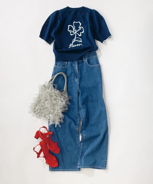 「UNIVERVAL MUSE」 半袖ニット 2 オフホワイト レディース_画像3