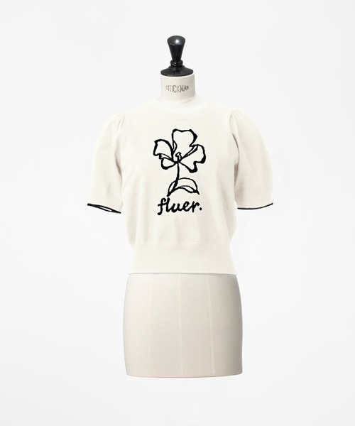 「UNIVERVAL MUSE」 半袖ニット 2 オフホワイト レディース_画像4