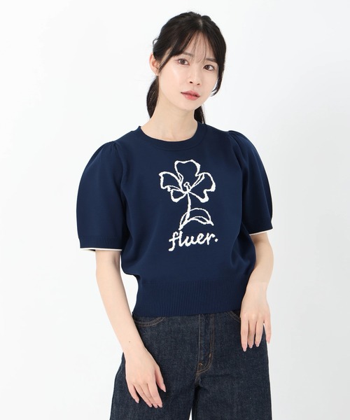 「UNIVERVAL MUSE」 半袖ニット 2 オフホワイト レディース_画像8