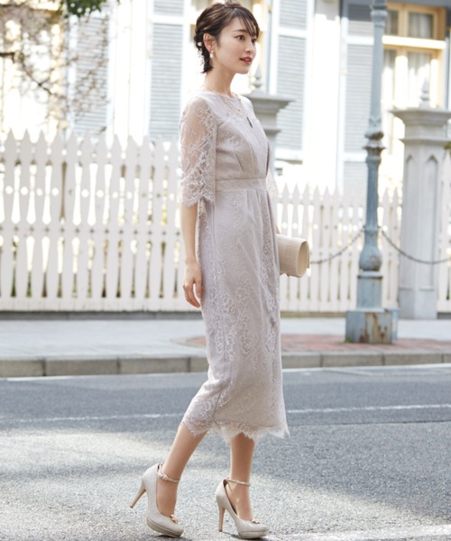 「Dorry Doll」 半袖ワンピース 38 グレー系その他 レディース_画像3