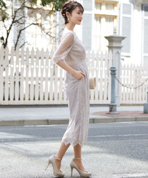 「Dorry Doll」 半袖ワンピース 38 グレー系その他 レディース_画像7