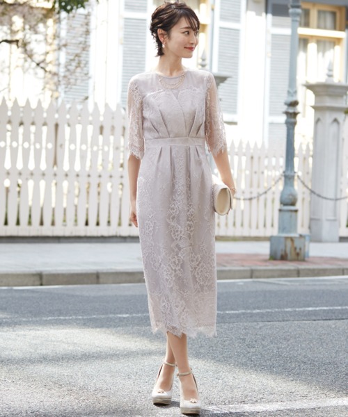 「Dorry Doll」 半袖ワンピース 38 グレー系その他 レディース_画像9