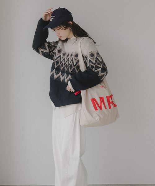 210nouve（トゥージュヌーヴ） ニット セーター ノルディック柄 ルーズ