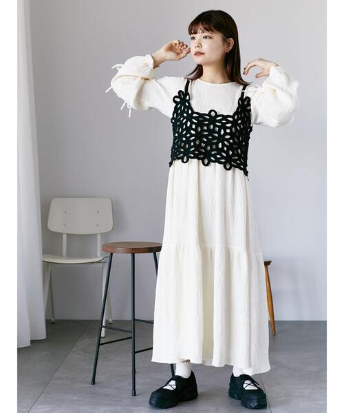 「ehka sopo」 ノースリーブワンピース F キナリ レディース_画像2