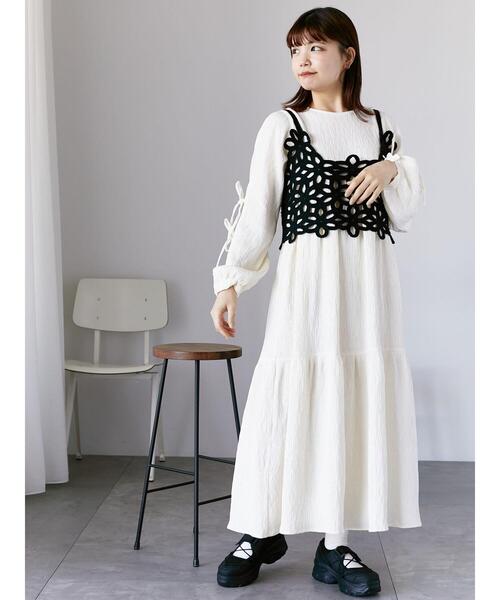 「ehka sopo」 ノースリーブワンピース F キナリ レディース_画像3