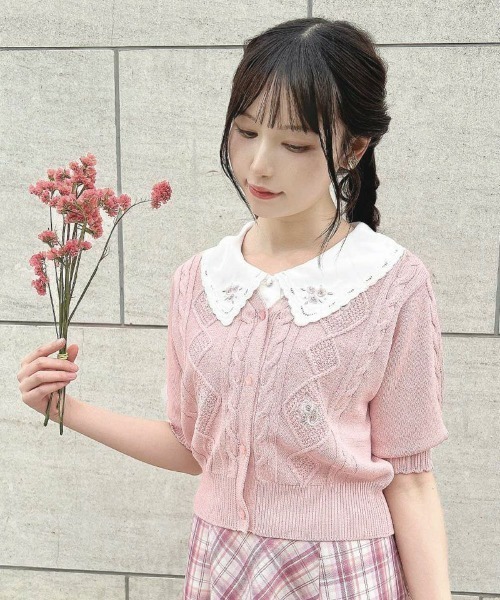 「F i.n.t」 半袖ブラウス FREE ホワイト×イエロー レディース_画像8