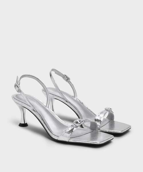 「CHARLES & KEITH」 ミュール 26.5cm ライトアッシュグレー レディース_画像7