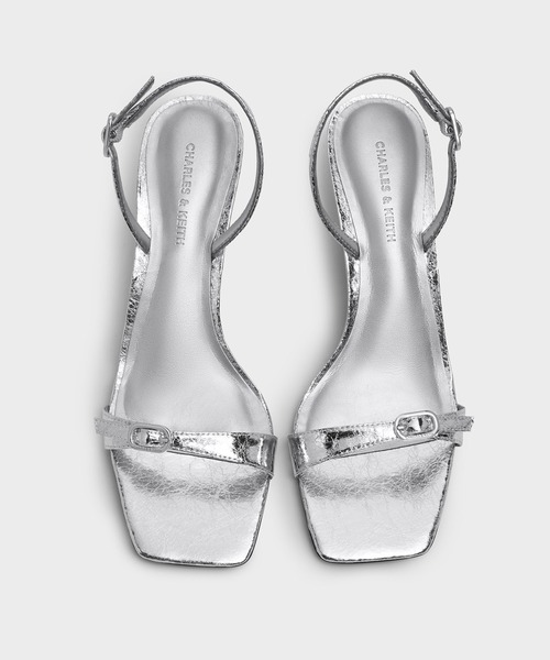 「CHARLES & KEITH」 ミュール 26.5cm ライトアッシュグレー レディース_画像8