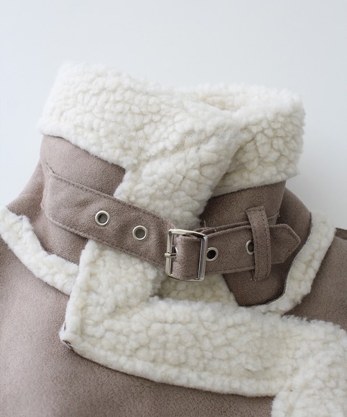 「SpRay」 「SpRay PREMIUM」ライダースジャケット FREE グレイッシュベージュ レディース_画像7