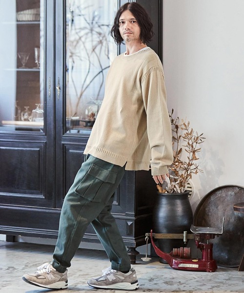 「CAMBIO」 長袖ニット L ベージュ メンズ_画像5