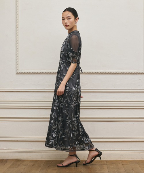 美品 kana シアー刺繍レース パフスリーブ ワンピース ドレス