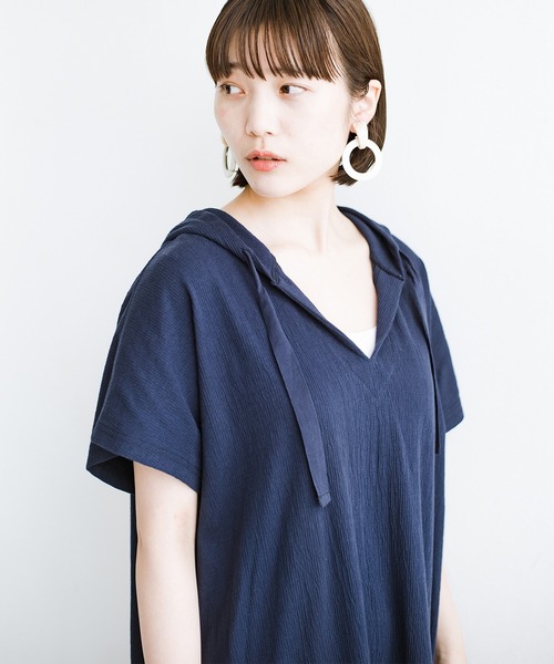 「haco!」 半袖ワンピース SMALL ネイビー レディース_画像2