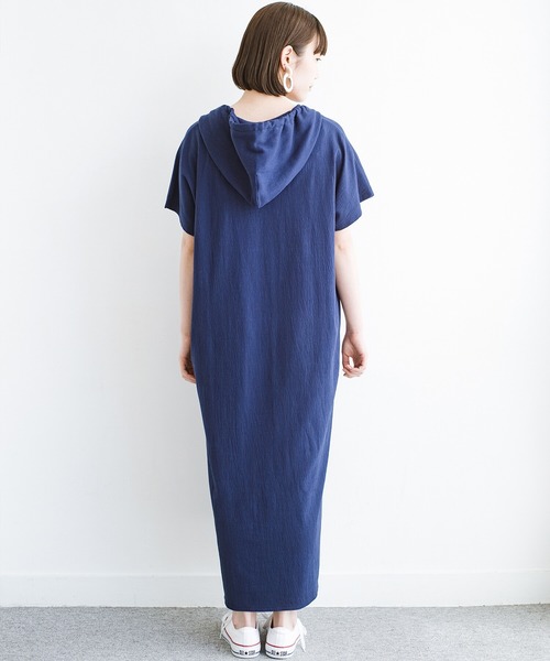 「haco!」 半袖ワンピース SMALL ネイビー レディース_画像3