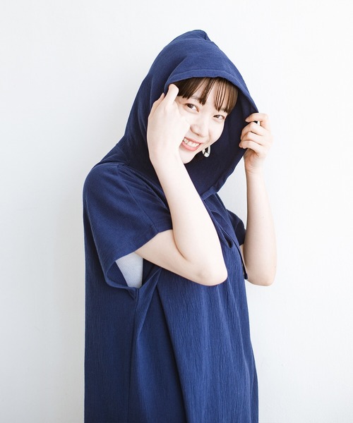 「haco!」 半袖ワンピース SMALL ネイビー レディース_画像6