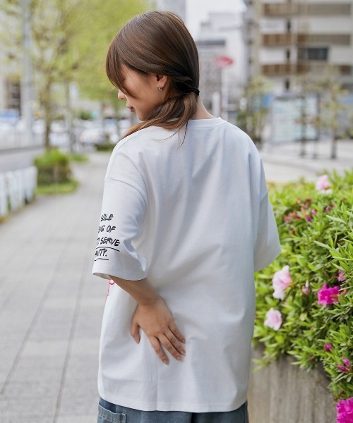 tシャツ 半袖 「くまビッグ刺繍×落書きロゴ」Tシャツ／ストリート／春
