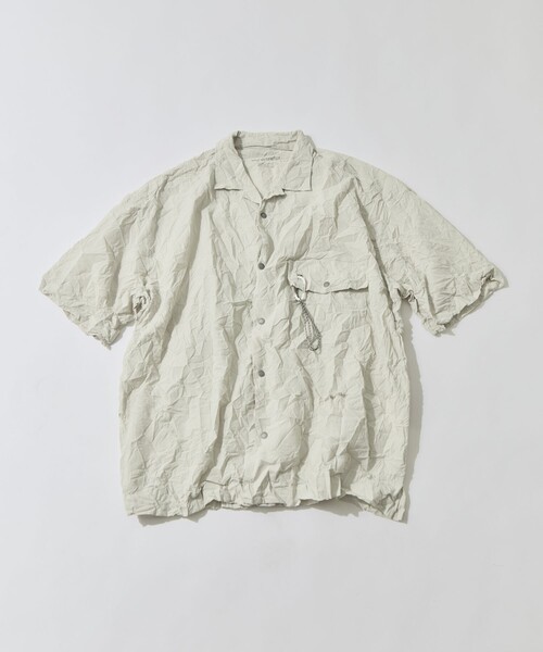 シャツ 「and wander/アンドワンダー」washer pleated open SS shirt メンズの画像