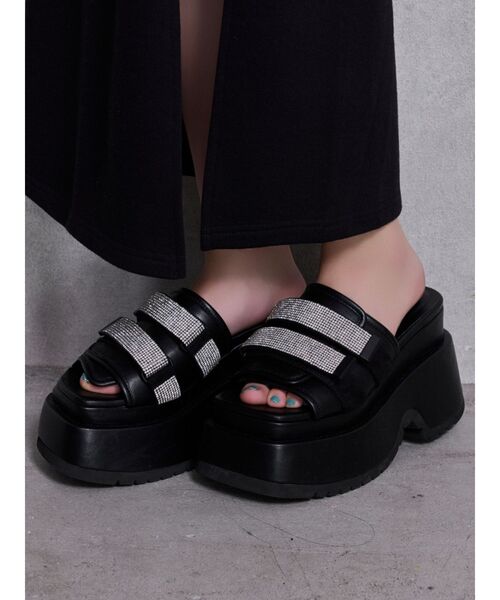 GYDA（ジェイダ） 厚底 サンダル Thick sole bijouストラップサンダル